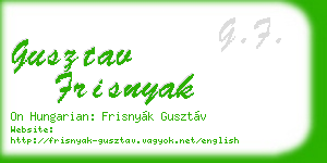 gusztav frisnyak business card