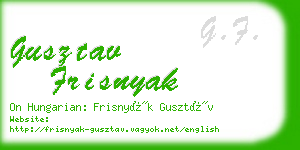 gusztav frisnyak business card